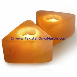 Himalayan Salt Candle Holder Tea Light Triangle