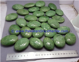 Hydrogrossular Garnet Green Massage Stones