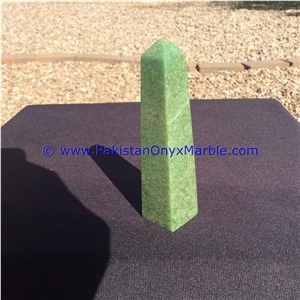 Hydrogrossular Garnet Green Polished Obelisk