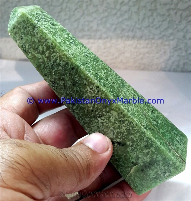Hydrogrossular Garnet Green Polished Obelisk