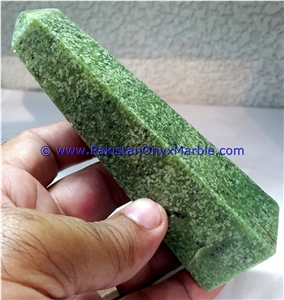 Hydrogrossular Garnet Green Polished Obelisk