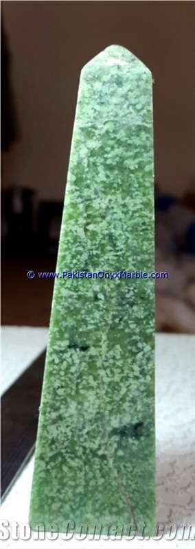 Hydrogrossular Garnet Green Polished Obelisk