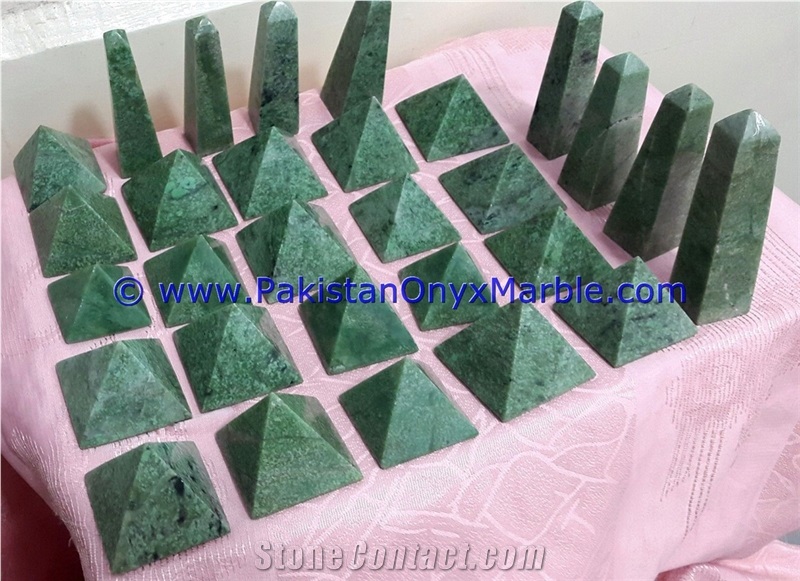 Hydrogrossular Garnet Green Polished Obelisk