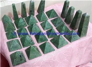 Hydrogrossular Garnet Green Polished Obelisk