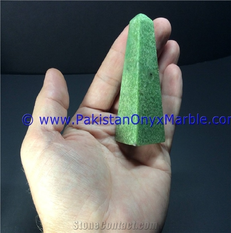 Hydrogrossular Garnet Green Polished Obelisk
