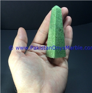 Hydrogrossular Garnet Green Polished Obelisk