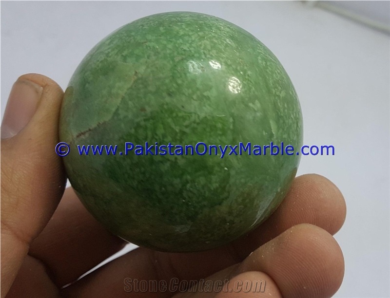 Hydrogrossular Garnet Polished Green Ball Sphere