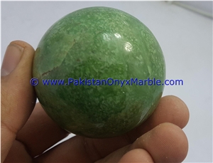 Hydrogrossular Garnet Polished Green Ball Sphere