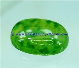 Hydrogrossular Garnet Polished Green Cabochons