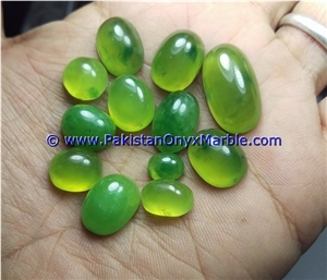 Hydrogrossular Garnet Polished Green Cabochons