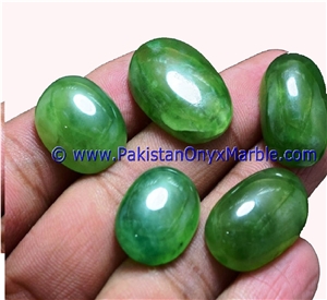 Hydrogrossular Garnet Polished Green Cabochons