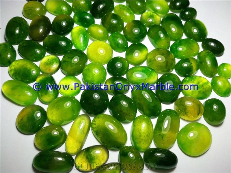 Hydrogrossular Garnet Polished Green Cabochons