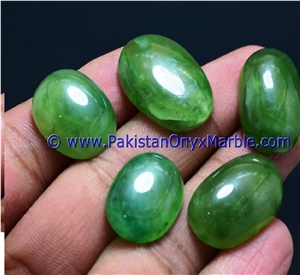 Hydrogrossular Garnet Polished Green Cabochons