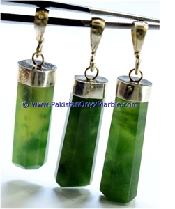 Hydrogrossular Garnet Polished Green Pendant