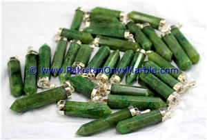 Hydrogrossular Garnet Polished Green Pendant