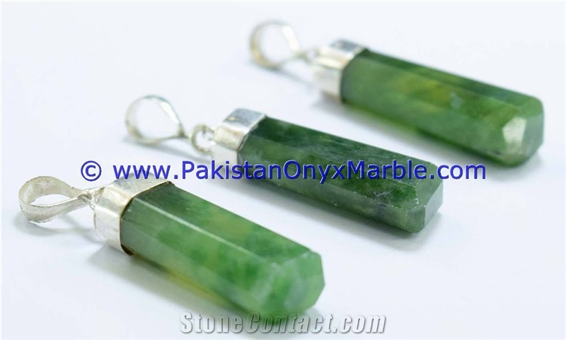 Hydrogrossular Garnet Polished Green Pendant