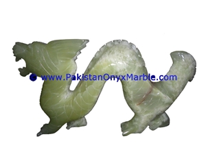 Jade Green Onyx Dragon Statue