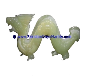 Jade Green Onyx Dragon Statue