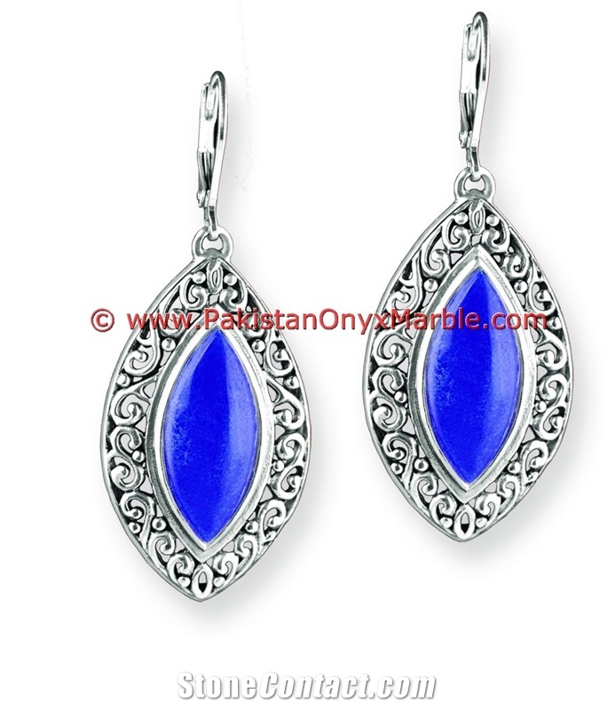 Lapis Lazuli Earrings Pear Shaped Drop Earrings