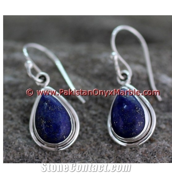 Lapis Lazuli Earrings Pear Shaped Drop Earrings