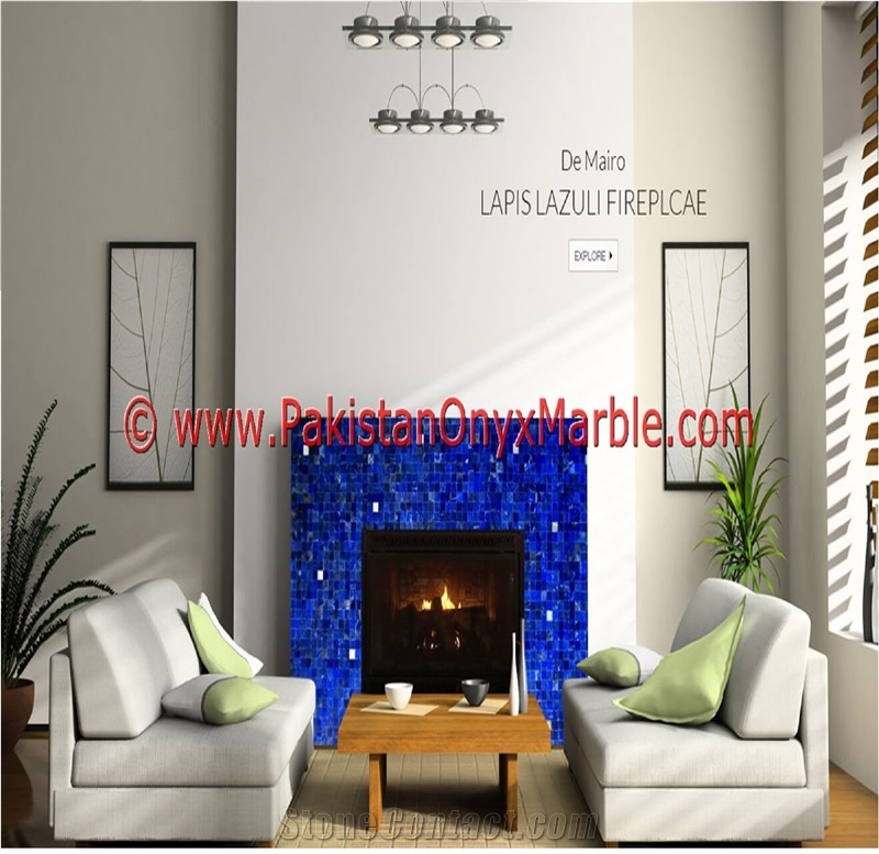 Lapis Lazuli Mosaic Fireplaces Covering