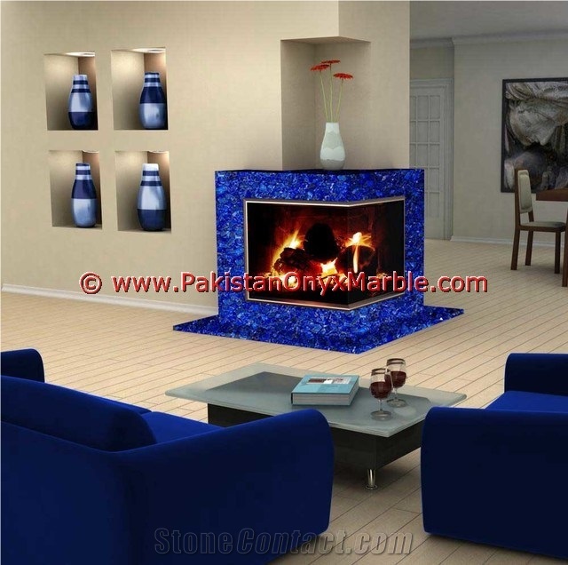Lapis Lazuli Mosaic Fireplaces Covering