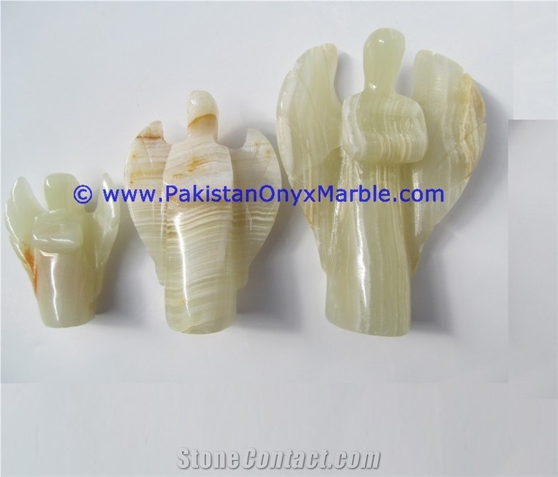 Light Green Onyx Angle Statue Handicraft Carving