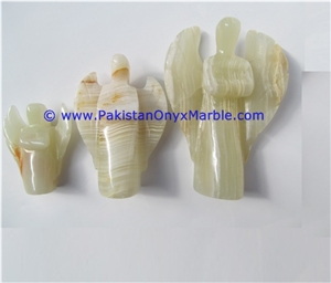 Light Green Onyx Angle Statue Handicraft Carving