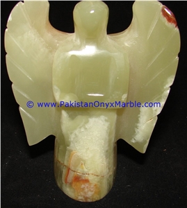 Light Green Onyx Angle Statue Handicraft Carving