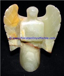 Light Green Onyx Angle Statue Handicraft Carving