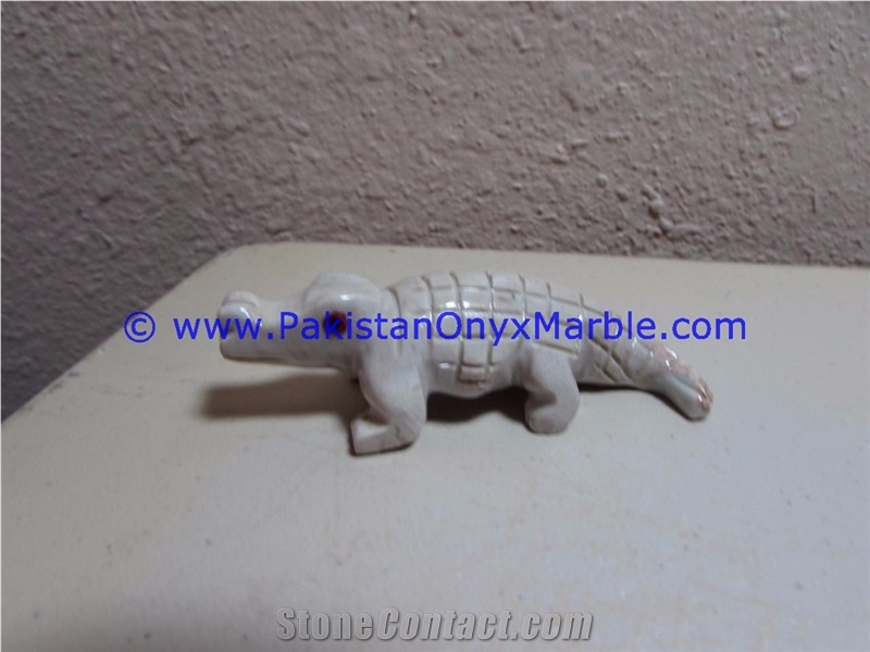 Marble Animals Crocodile Alligator Carved Gifts