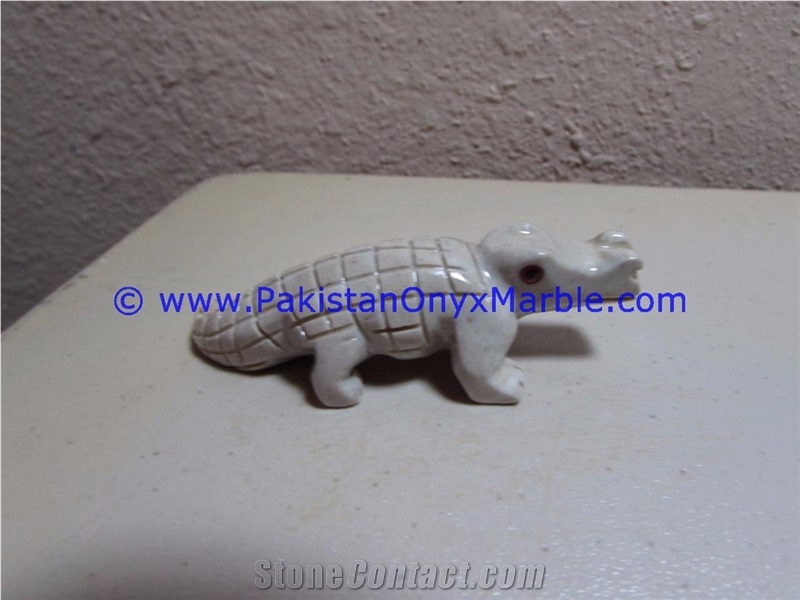 Marble Animals Crocodile Alligator Carved Gifts
