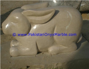 Marble Animals Rabbit Statue Sculpture Figurine