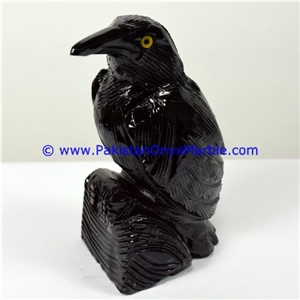 Marble Birds Crow Statue Sculpture Figurine