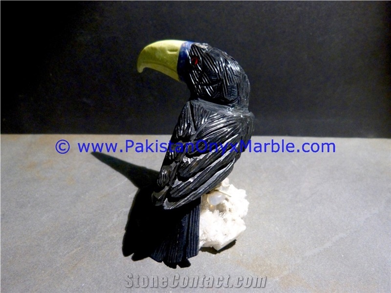 Marble Birds Parrots Statue Sculpture Figurine