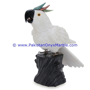 Marble Birds Parrots Statue Sculpture Figurine