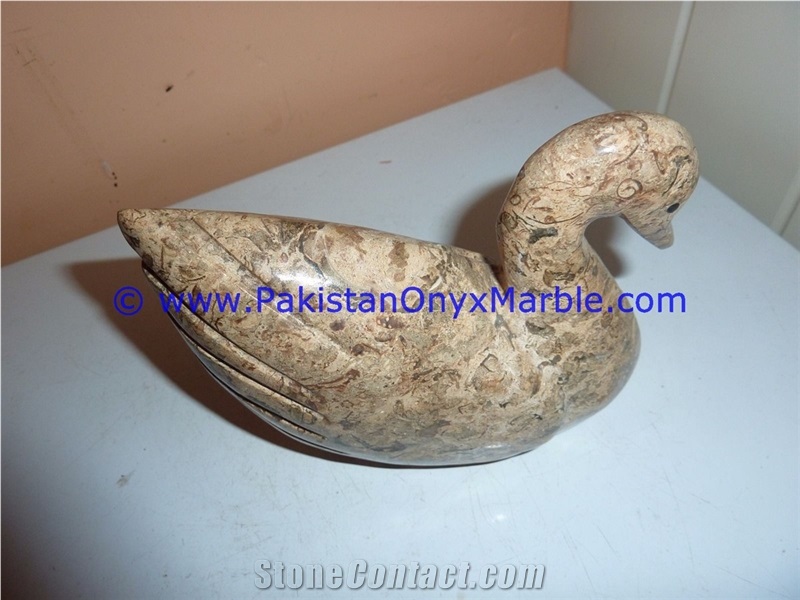 Marble Birds Swan Statue Sculpture Figurine