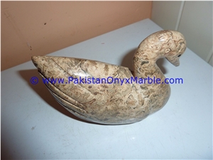 Marble Birds Swan Statue Sculpture Figurine