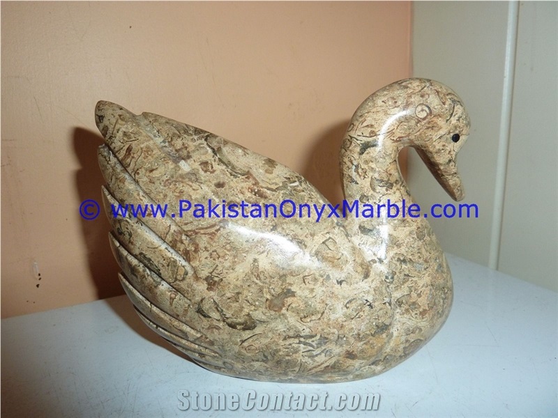 Marble Birds Swan Statue Sculpture Figurine