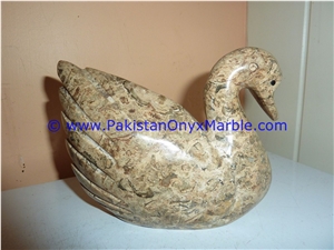 Marble Birds Swan Statue Sculpture Figurine
