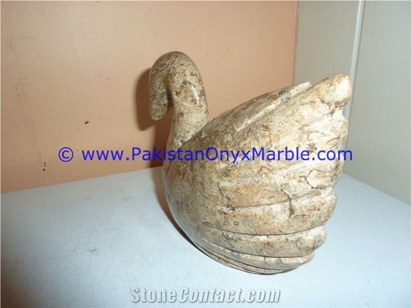 Marble Birds Swan Statue Sculpture Figurine