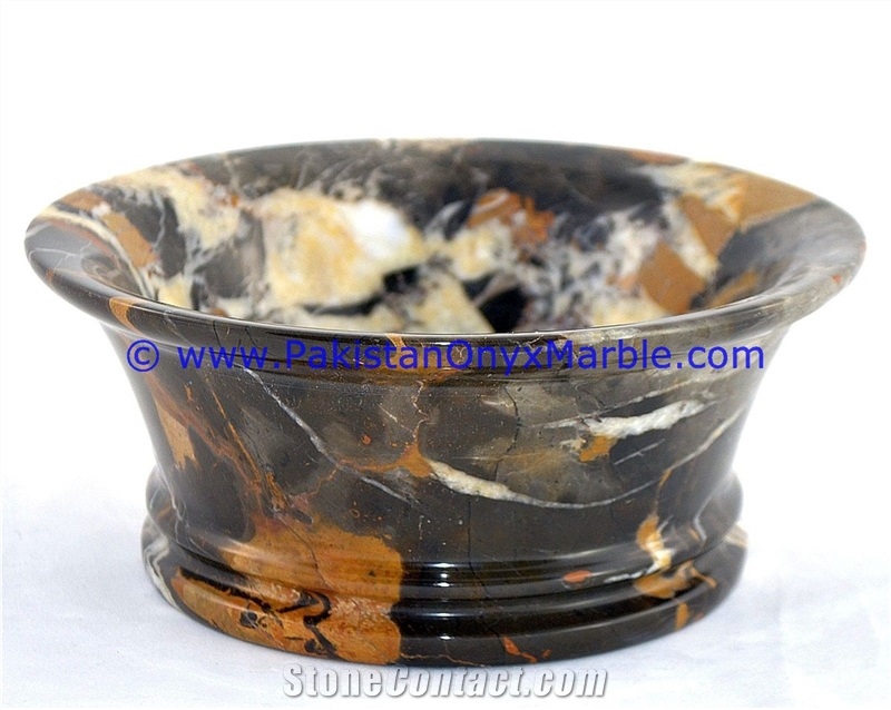 Marble Bowls Black and Gold Michelangelo Dinning