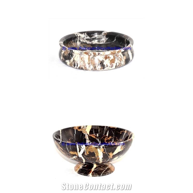 Marble Bowls Black and Gold Michelangelo Dinning