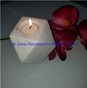 Marble Candle Holders Diamond Geometric Shaped