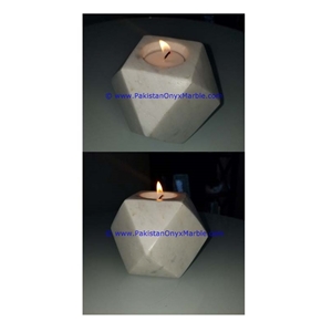 Marble Candle Holders Diamond Geometric Shaped