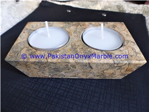 Marble Candle Holders Rectangle Shaped Stands