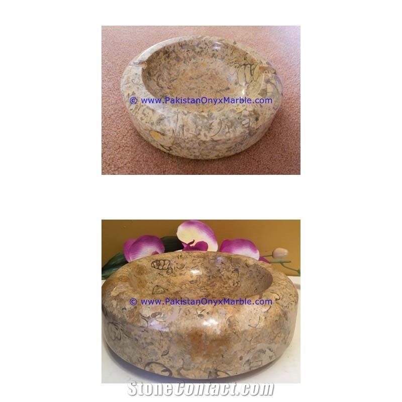 Marble Cigar Ashtrays Fossil Corel