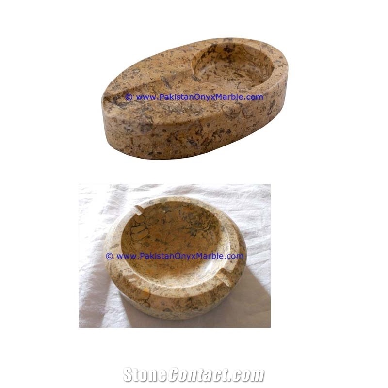 Marble Cigar Ashtrays Fossil Corel