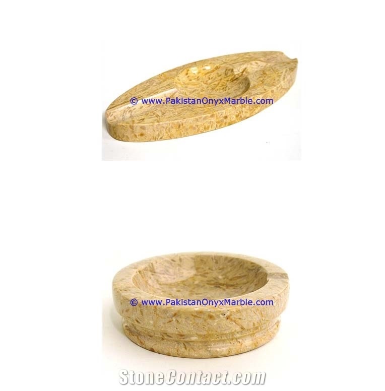 Marble Cigar Ashtrays Fossil Corel