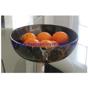 Marble Fruit Bowls Black and Gold Marble